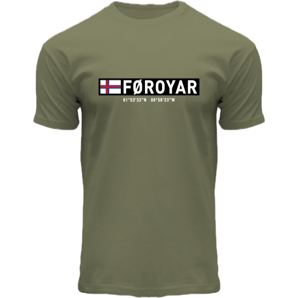 FOX T-shirt ADULT Coordinates Olive, "Føroyar"
