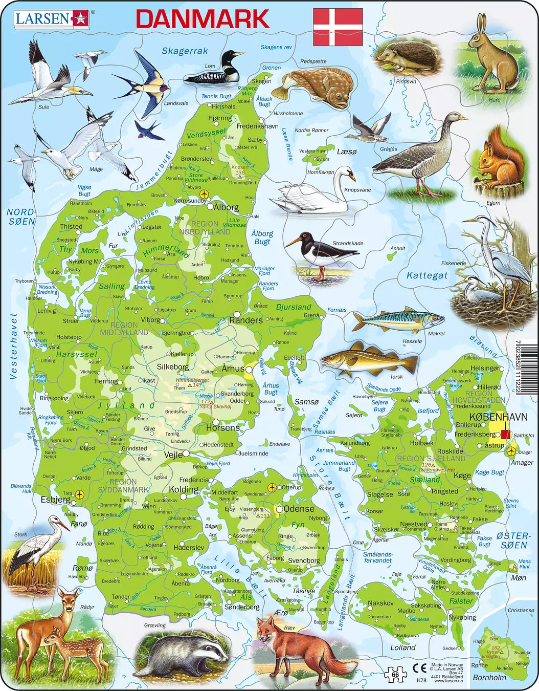 LARSEN puslispæl, Danmark - 36,5 x 28,5 cm (50)