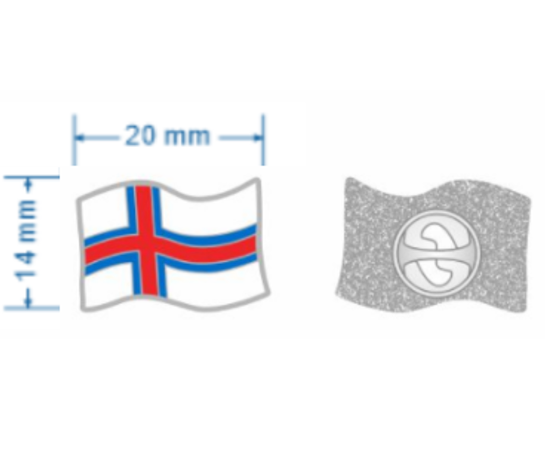 SOLBERG Bringuprýði føroyskt flagg - 14 x 20 mm (12)
