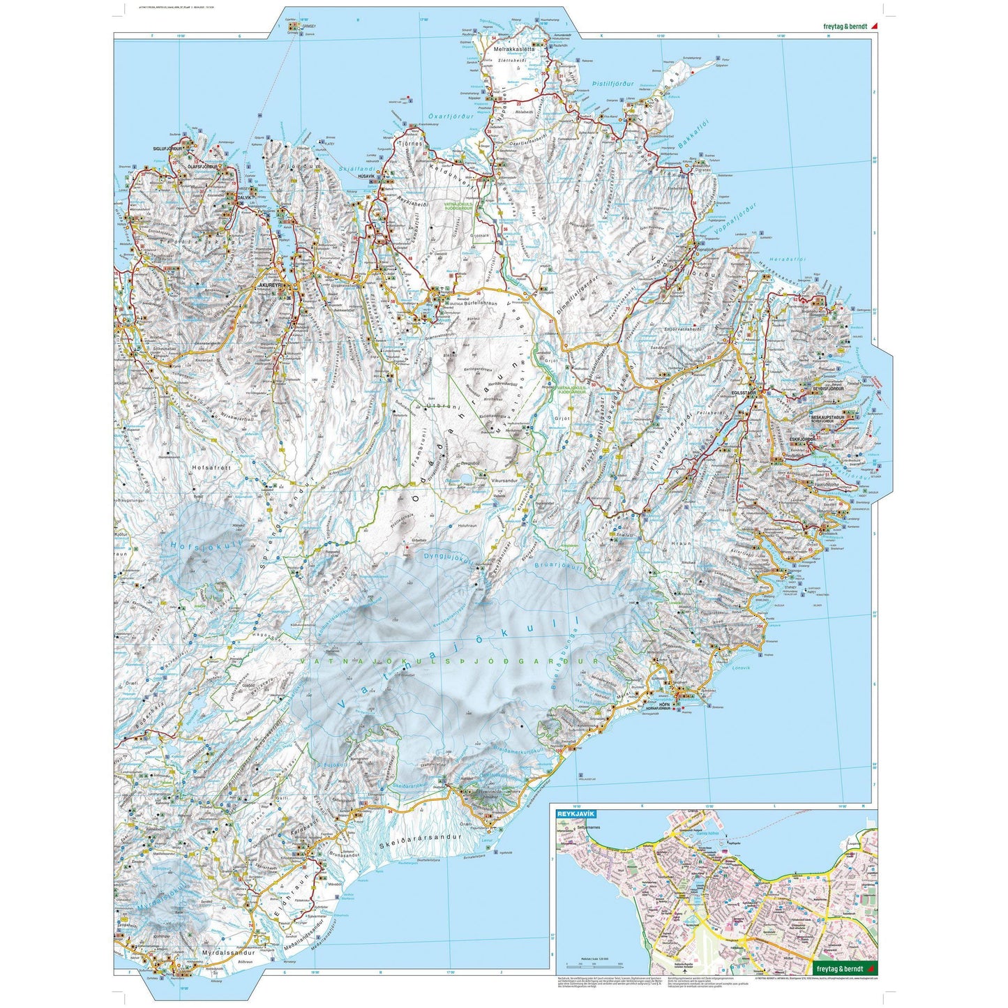 FREYTAG-BERNDT Ísland vegakort 2025, softcover - 1:400.000 (20)