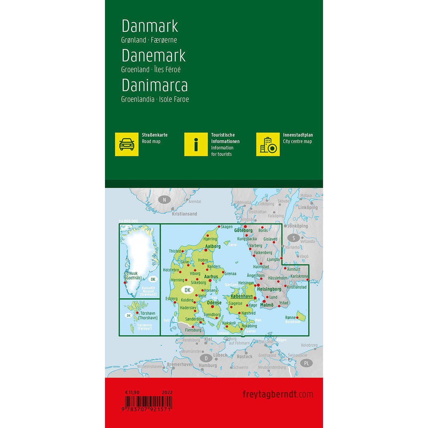 FREYTAG-BERNDT Danmark 2022 - 1:400.000