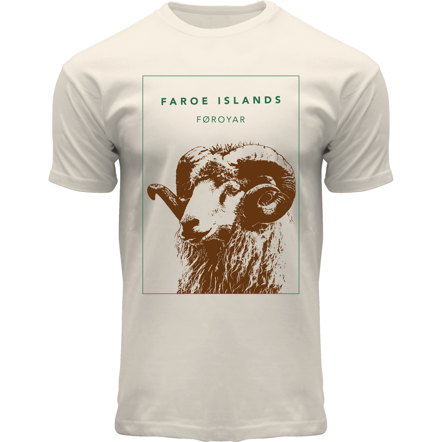 FOX T-shirt ADULT Square Ram Off White, "Faroe Islands"
