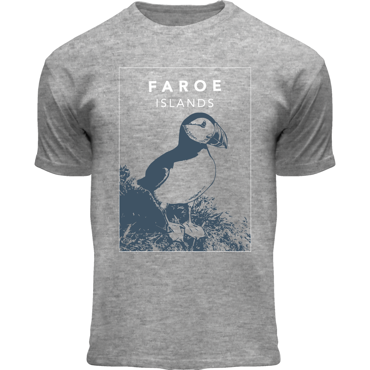 FOX T-shirt KIDS Square Puffin Heather Grey, "Faroe Islands"