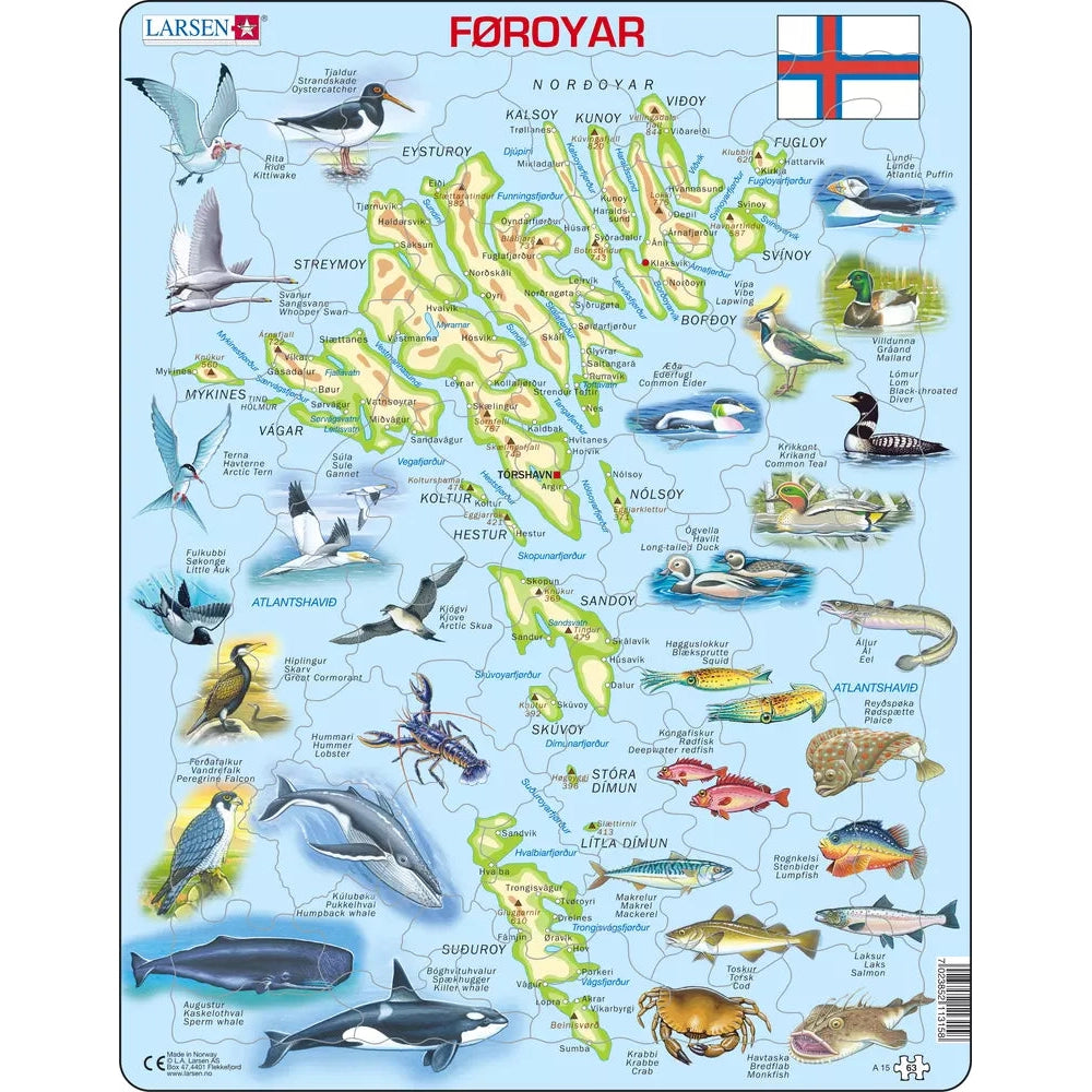 LARSEN føroyskt puslispæl, Føroyar - 36,5 x 28,5 cm (50)