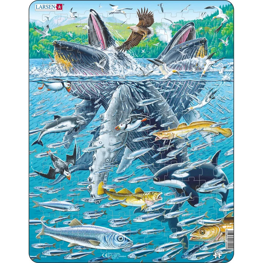 LARSEN puslispæl, Hvalir - 36,5 x 28,5 cm (50)