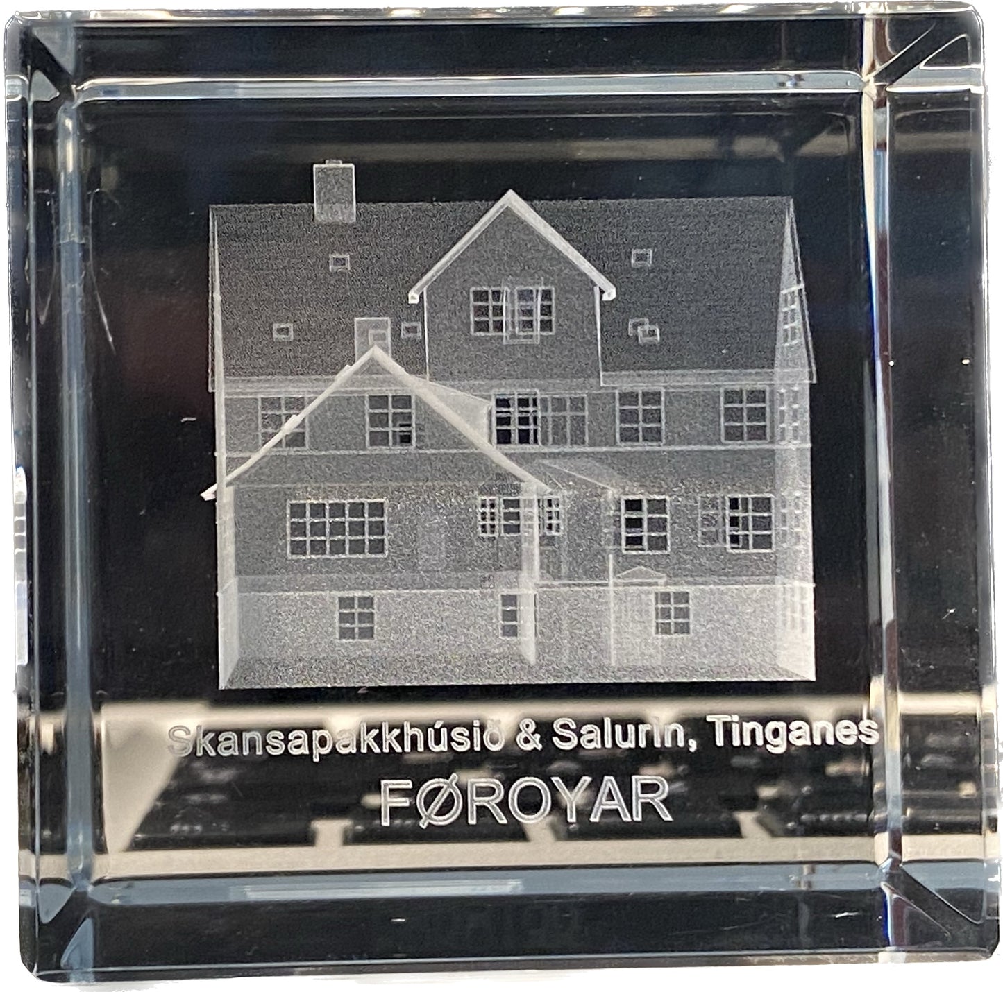 SOLBERG krystall 3D Skansapakkhúsið - 60x60x60 mm