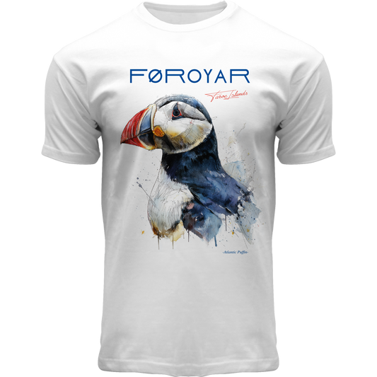 FOX T-shirt ADULT Ecoline Puffin White "Føroyar"