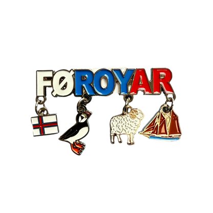 SOLBERG Stálmagnet Føroyar/flagg/lundi/seyður/slupp - 15 x 80 mm (12)