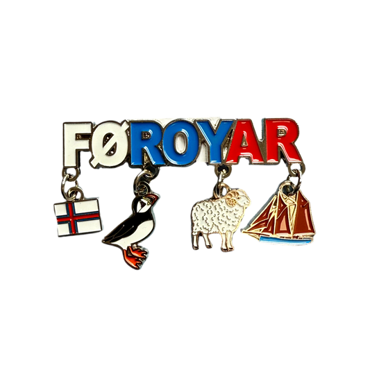SOLBERG Stálmagnet Føroyar/flagg/lundi/seyður/slupp - 15 x 80 mm (12)