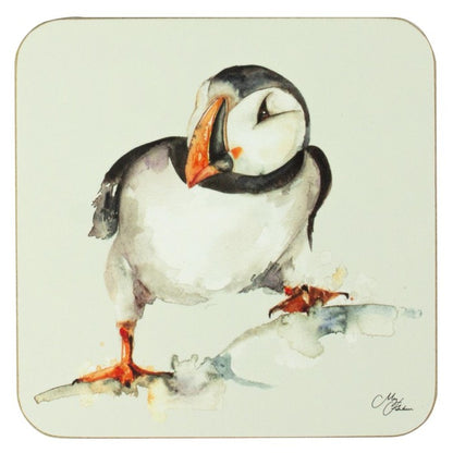 MEG HAWKINS 4 stk. kork undirløg, flúgvandi lundi - 10x10 cm (6/48)