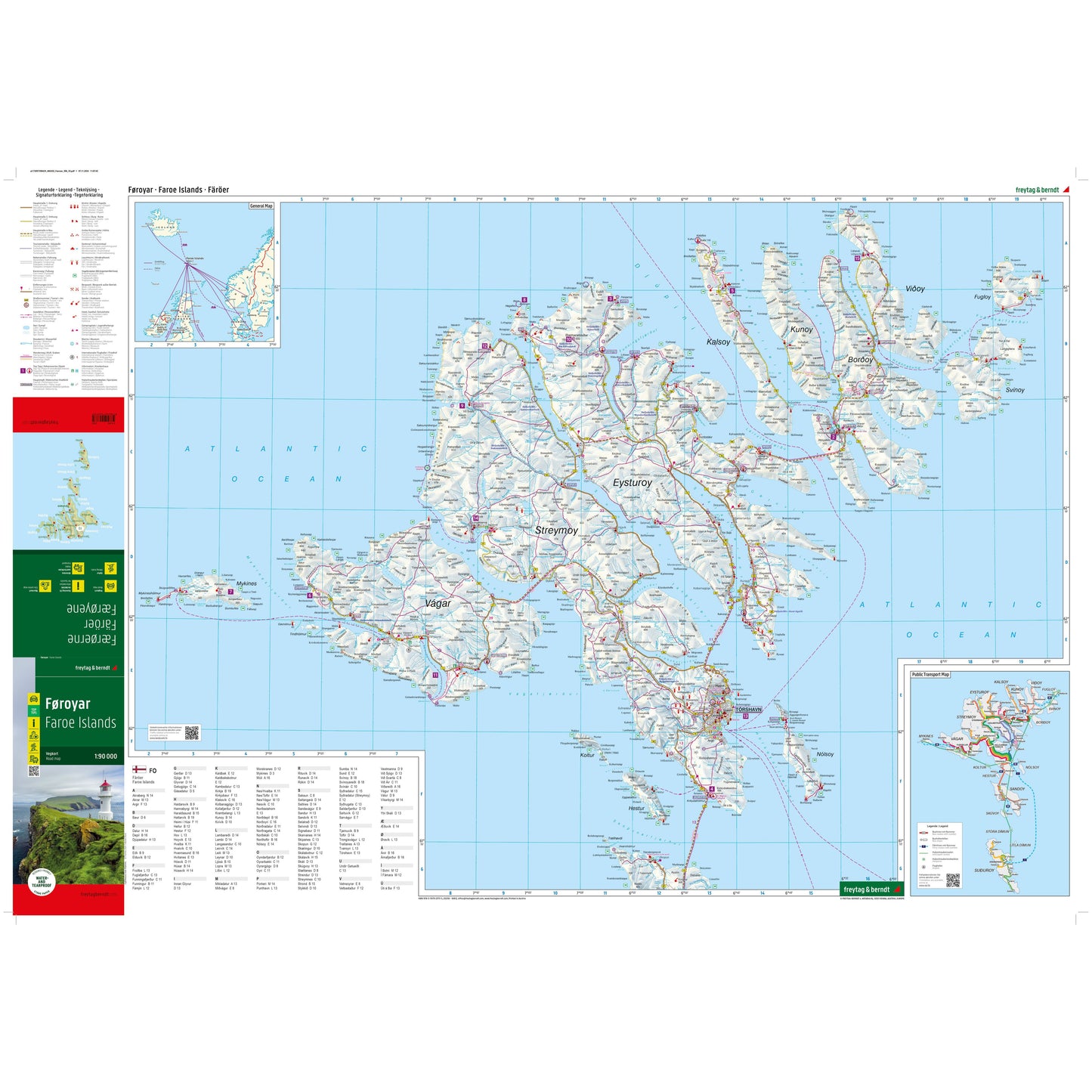 FREYTAG-BERNDT Færøerne/Føroyar vejkort 2025 - 1:90.000 (20)
