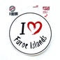 STÖ klistrimerki, I love Faroe Islands - Ø8 cm (50)