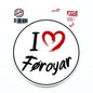 STÖ klistrimerki, I love Føroyar - Ø8 cm (50)