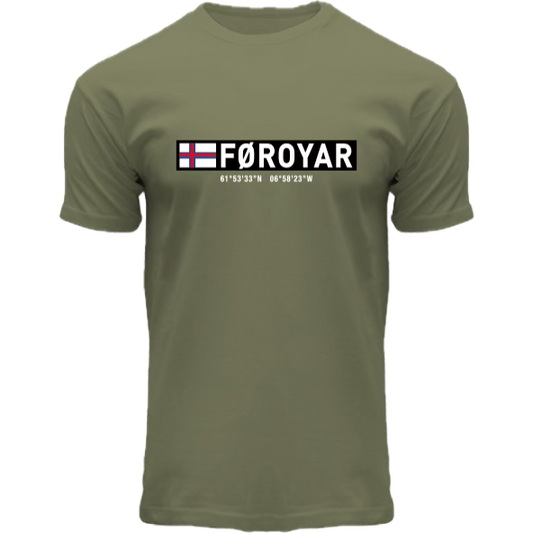 FOX T-shirt ADULT Coordinates Olive, "Føroyar"