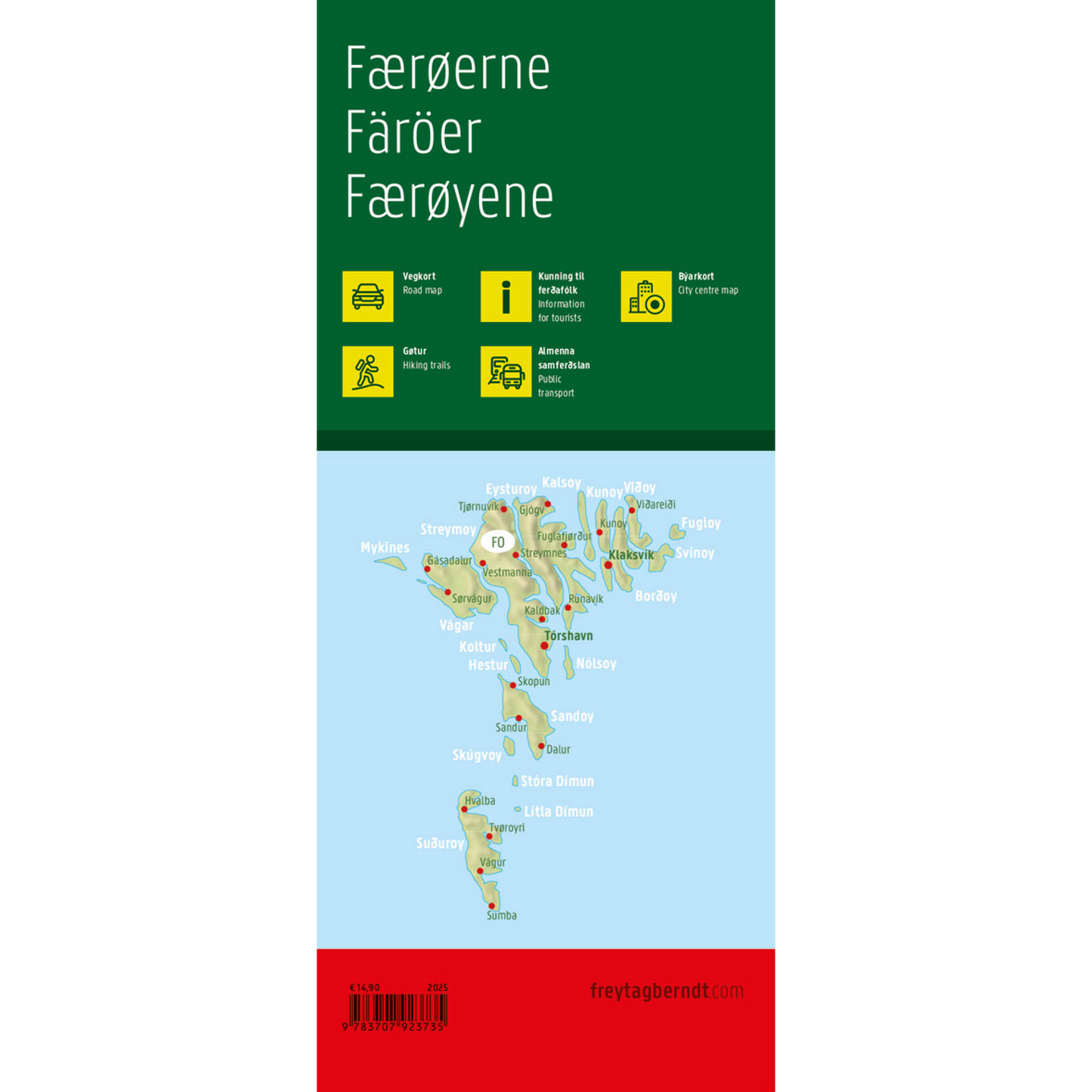 FREYTAG-BERNDT Færøerne/Føroyar vejkort 2025 - 1:90.000 (20)