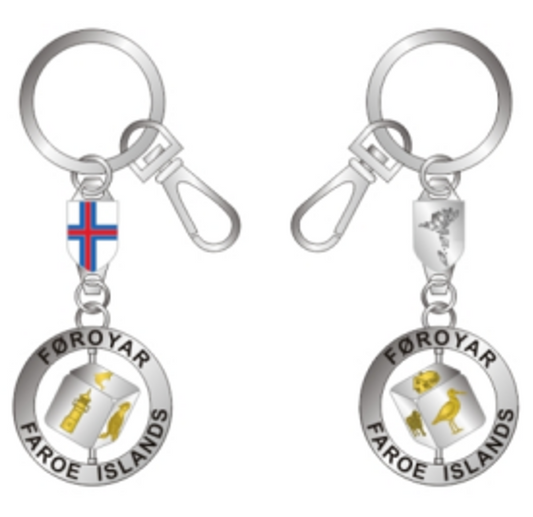 SOLBERG Lyklaringur terningur v/ gullmyndum (12)