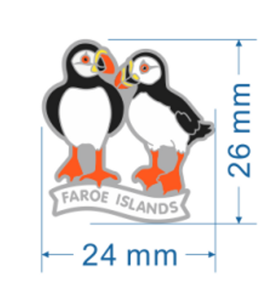 SOLBERG Bringuprýði lundar - 24 x 26 mm (12)