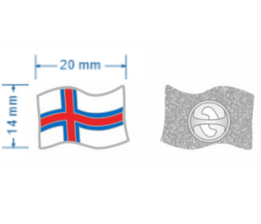 SOLBERG Bringuprýði føroyskt flagg - 14 x 20 mm (12)