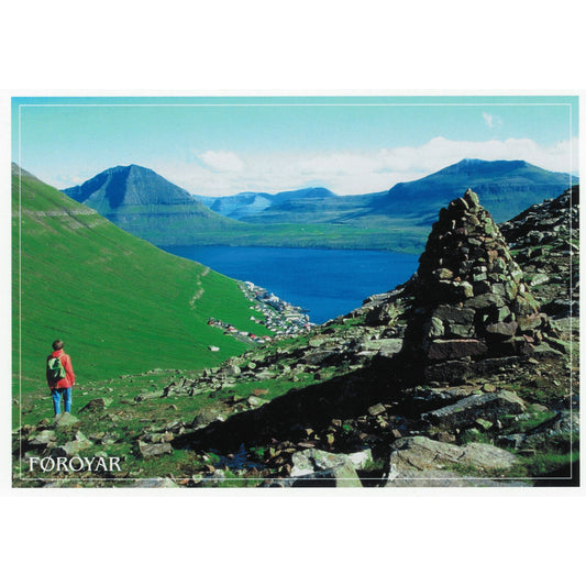 SOLBERG Postkort Fuglafjørður - hvít ramma (50)