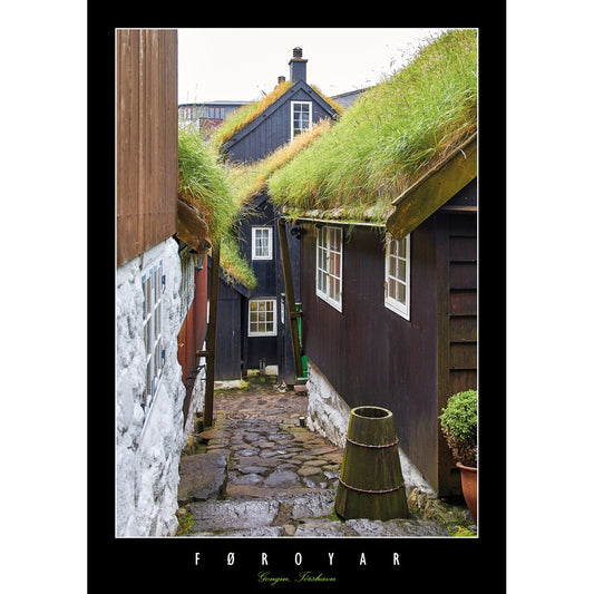SOLBERG Postkort Gongin/Tórshavn - svørt ramma (50)