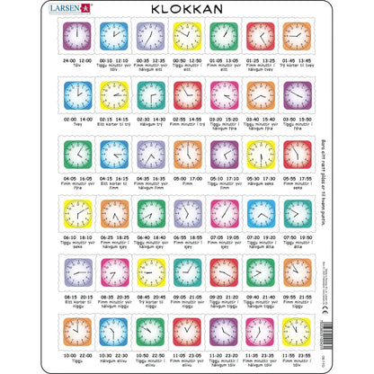 LARSEN føroyskt puslispæl, Klokkan - 36,5 x 28,5 cm (50)