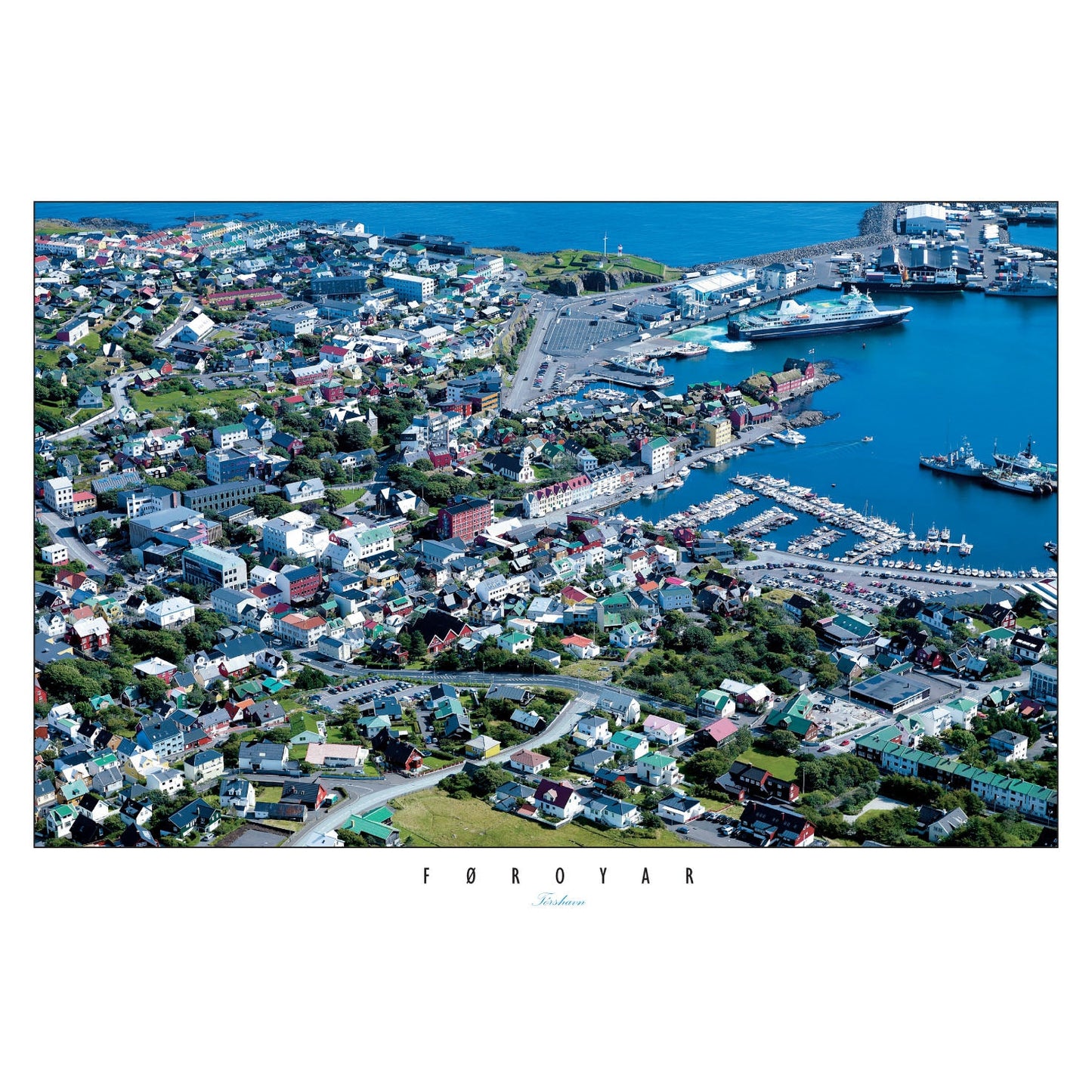 SOLBERG Postkort Tórshavn sæð úr erva - 1 mynd (50)