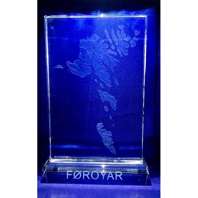 SOLBERG krystall 3D Føroyakort - 190x240x50 mm*