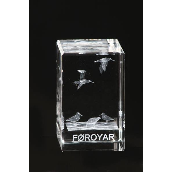 SOLBERG krystall 3D tjaldur - 50x50x80 mm
